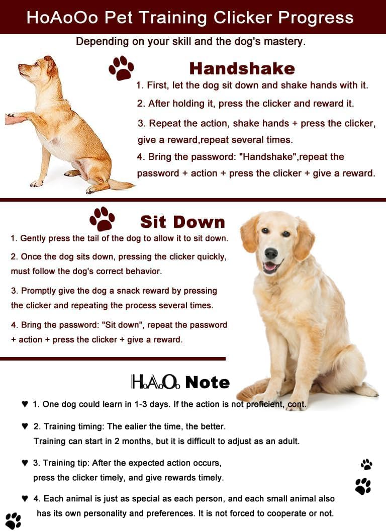 HoAoOo Dog Clicker two pack package contents for positive reinforcement training