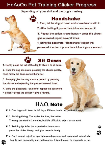 HoAoOo Dog Clicker two pack package contents for positive reinforcement training