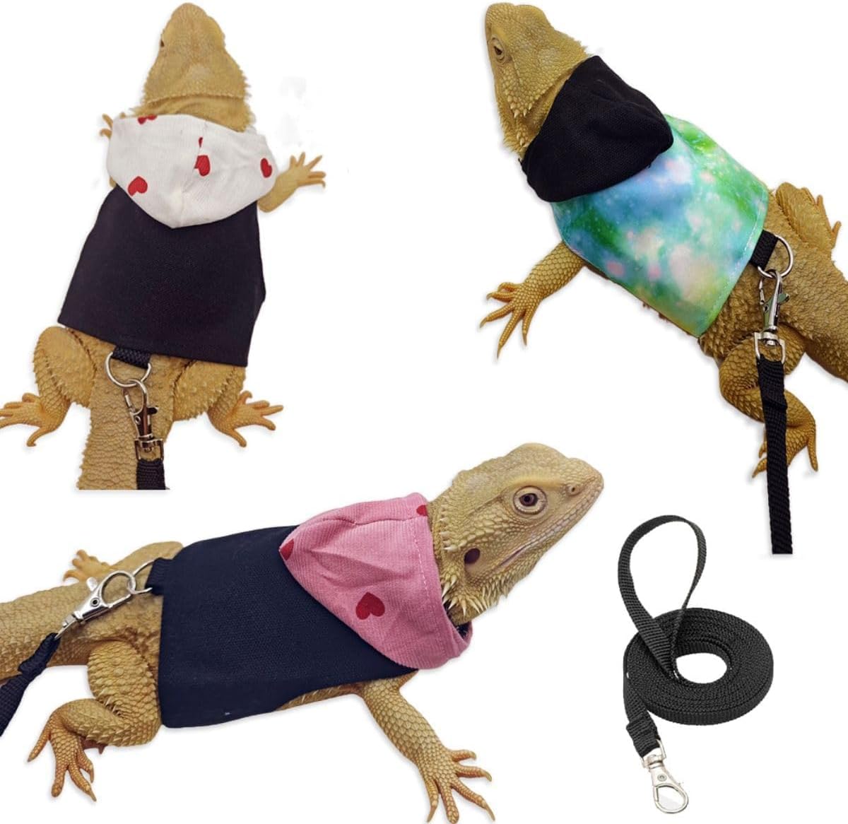 Durable machine washable small animal outdoor harness vest set.