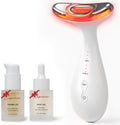 SUPDESIR 3-in-1 Aurora Red Light Face and Neck Beauty Massager front view showing the white ergonomic curved head