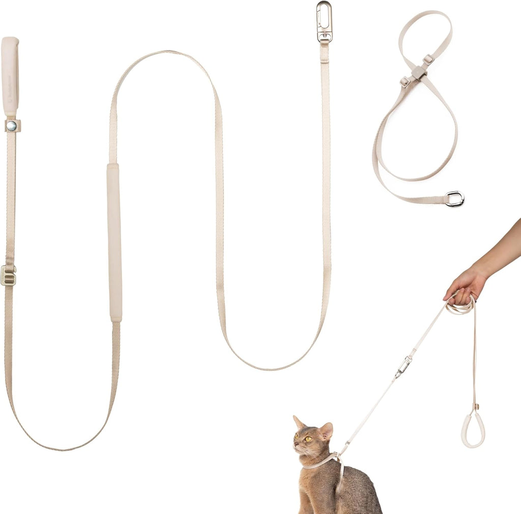 Cat Harness and Leash Set, Escape Proof Cat Harness Lightweight Leash with Padded Handle, Adjustable Leash Harness for Kitten>4lbs Small Large Cats Walking Training (Blush Pink, S) - Image 11