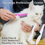 Demonstrating flea removal on cat fur