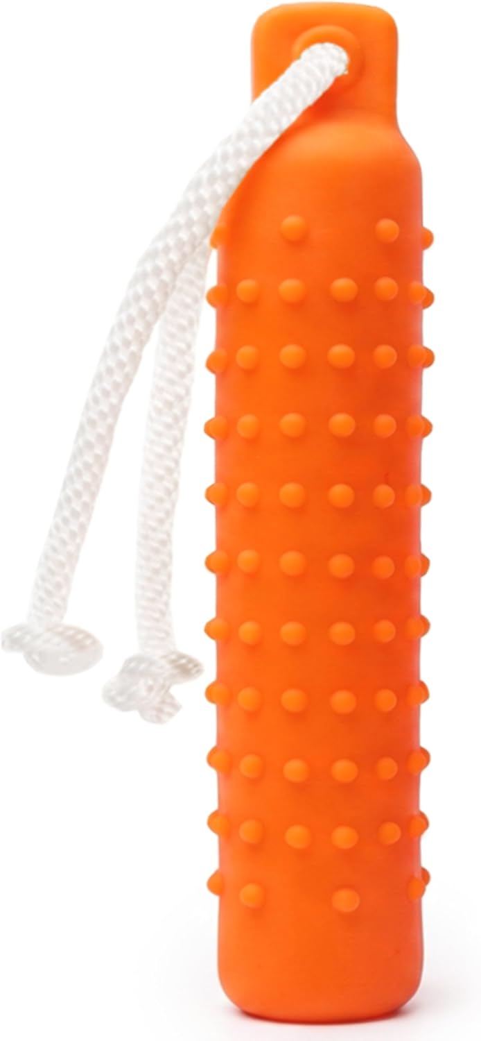 Vibrant red variant of the Segzwlor water fetch toy with durable throwing rope.