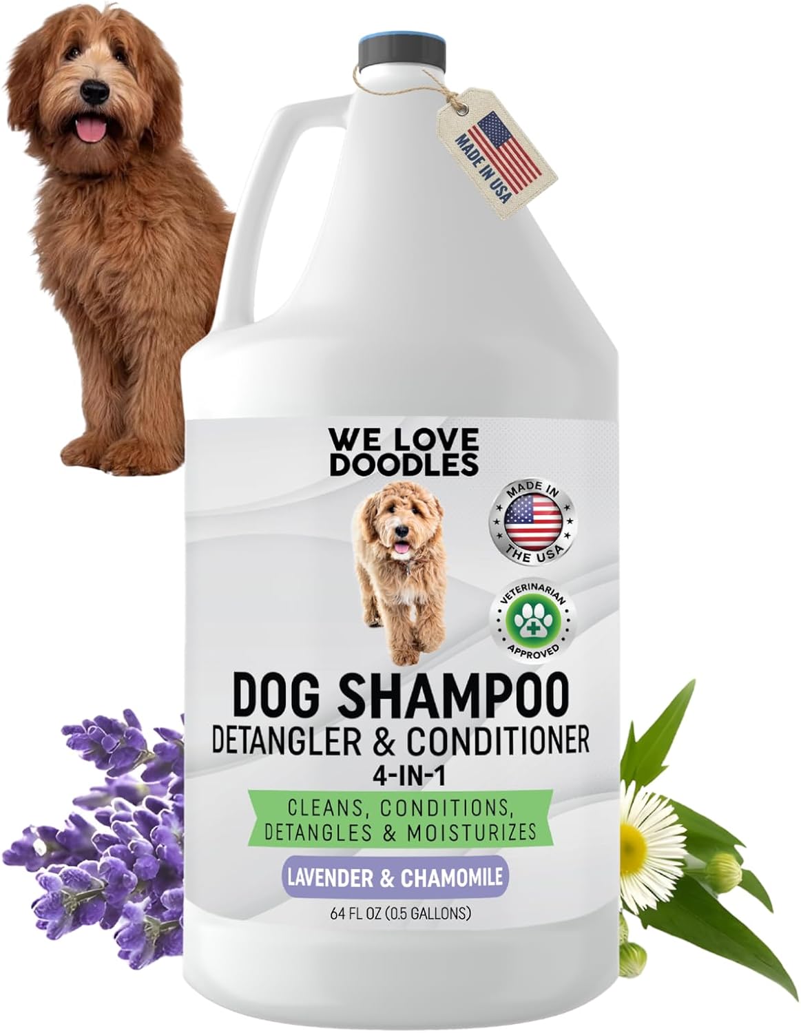 Dog Shampoo Half Gallon - Cleans, Conditions & Detangles, Goldendoodles, Poodles, & Doodle Shampoo - for Matted Pet Hair - Sensitive Skin Wash for Puppies - Made in The USA, 64OZ (Ocean Breeze) - Image 9