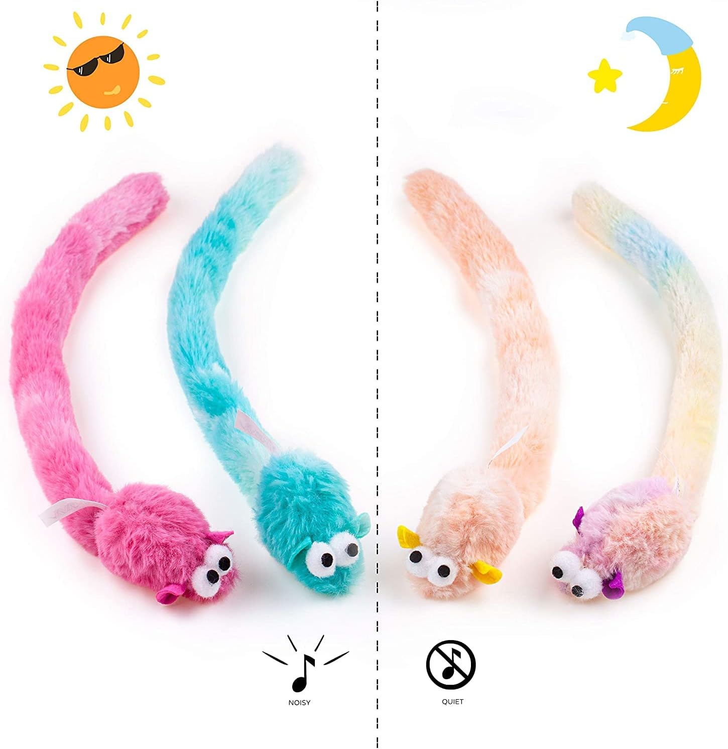 Soft furry synthetic fabric catnip mice toys for indoor kittens