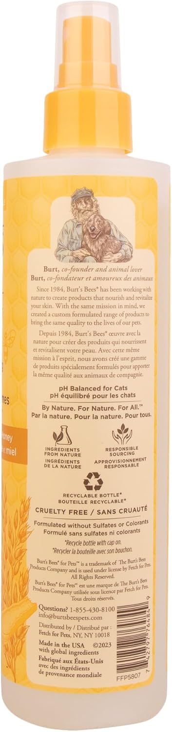 Burt's Bees for Pets Cat Dander Reducing Spray with Colloidal Oat Flour and Honey, Waterless Grooming Spray for Dry Skin & Dandruff Control, Cat Dander Remover for Allergy Support, 10 Fl Oz - 2 Pk - Image 10