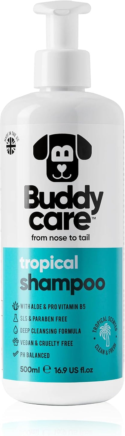 Buddycare soothing pet body wash for odor elimination and coat conditioning