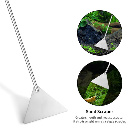 Ohtomber substrate spatula leveling sand and cleaning tank algae.