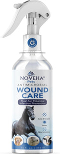 Noveha Pet Wound Spray 6 Fluid Ounce bottle front view for equine skin care