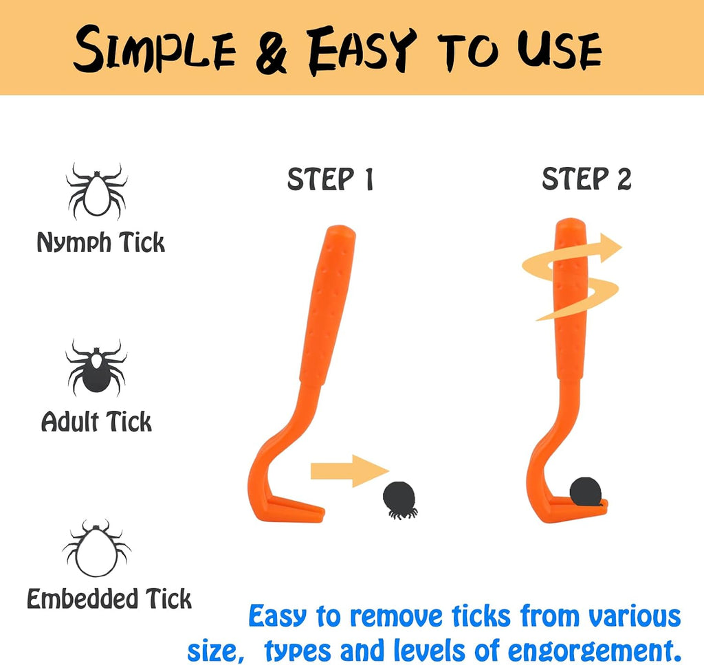 Kalamanda tick removal tool and fine-tooth parasite combs for small dogs and cats