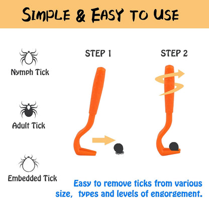 Kalamanda tick removal tool and fine-tooth parasite combs for small dogs and cats