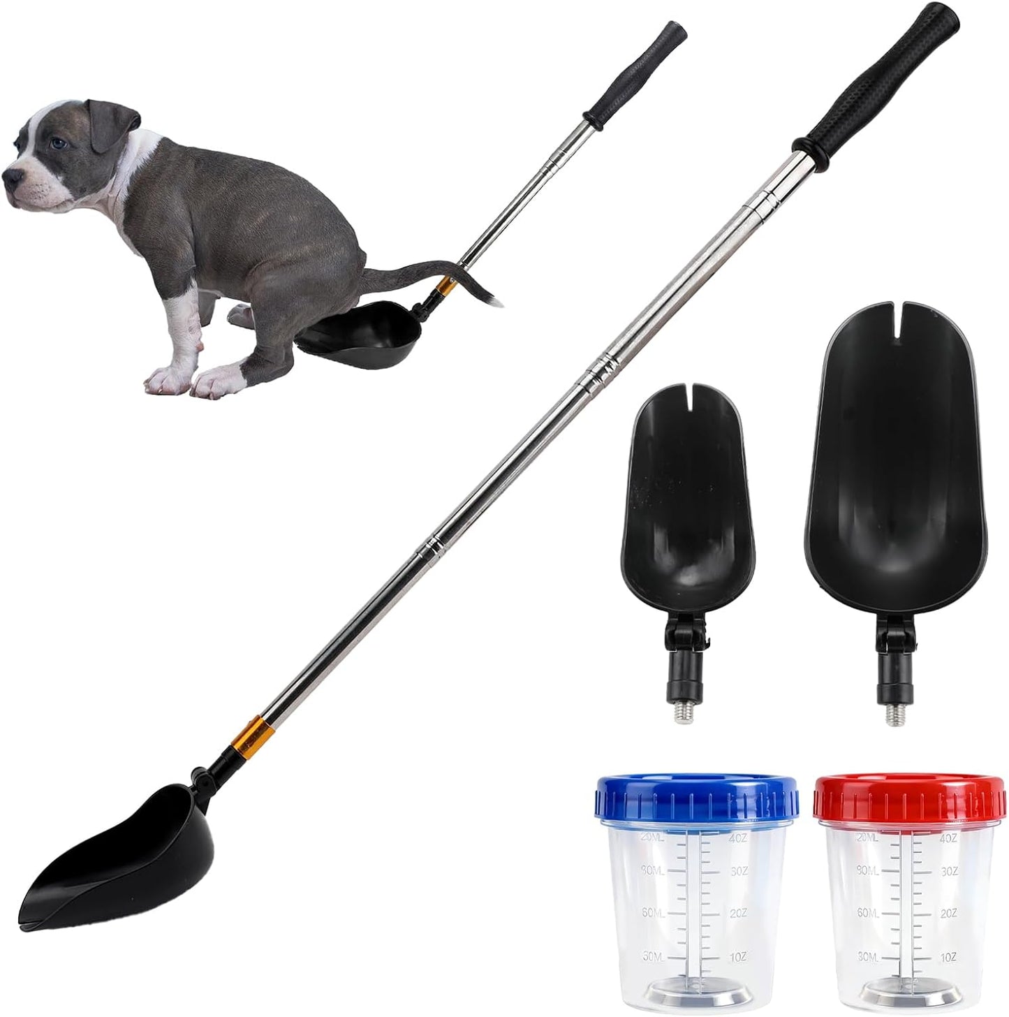 Paidiem telescopic urine collector for dogs and cats front view lifestyle product shot.