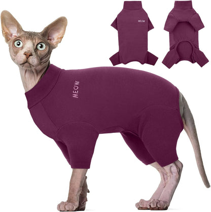 ROZKITCH Sphynx Cat Pajamas Christmas, Breathable Soft Cat Jumpers for Cats Only, Coat with Four Legs, Warm Sweater T-Shirt Pajamas Jumpsuit Vest Cornish Rex Devon Rex Peterbald Red XS - Image 11