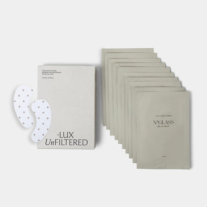 '+ Lux Unfiltered Iced Latte Cooling Under Eye Patches front view pack packaging