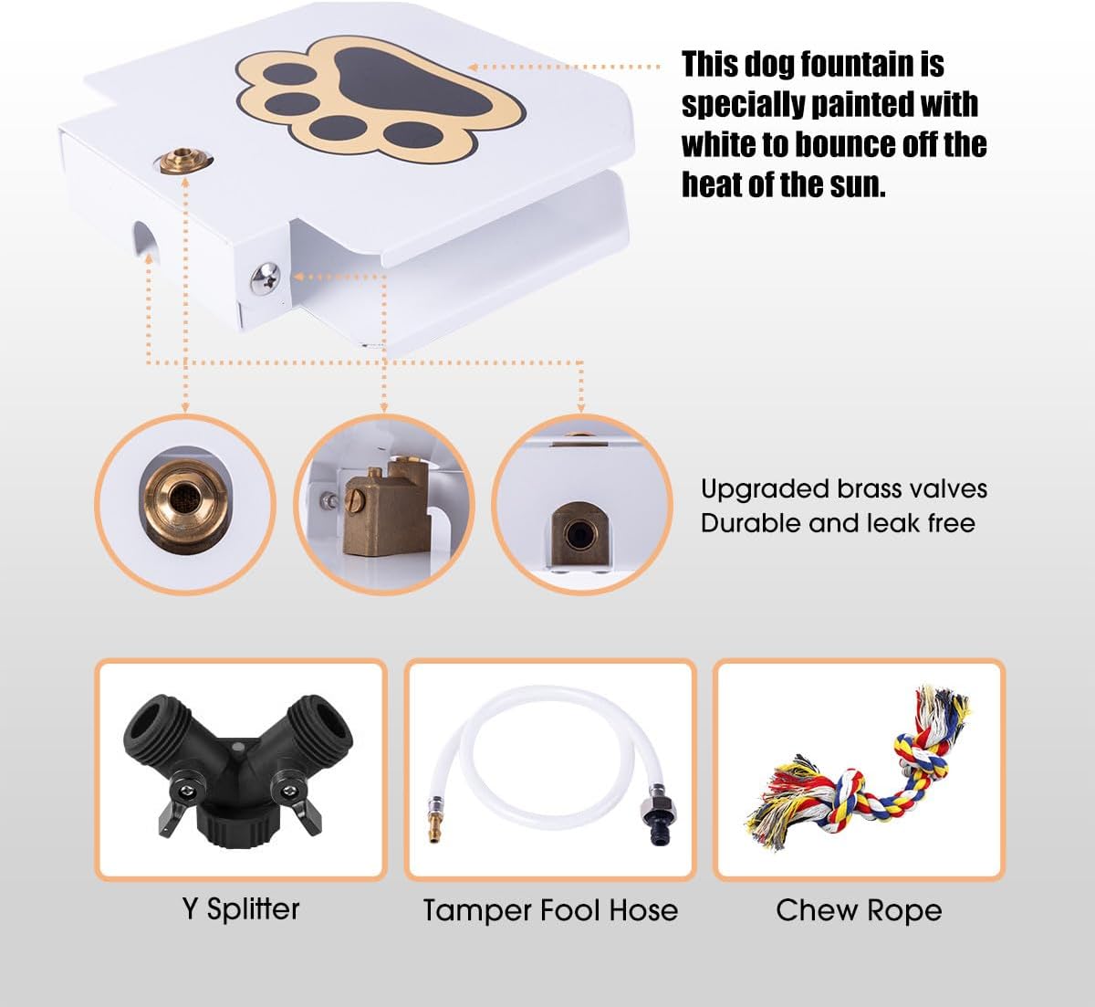 Close up of the Bacoeng pet fountain copper valve mechanism