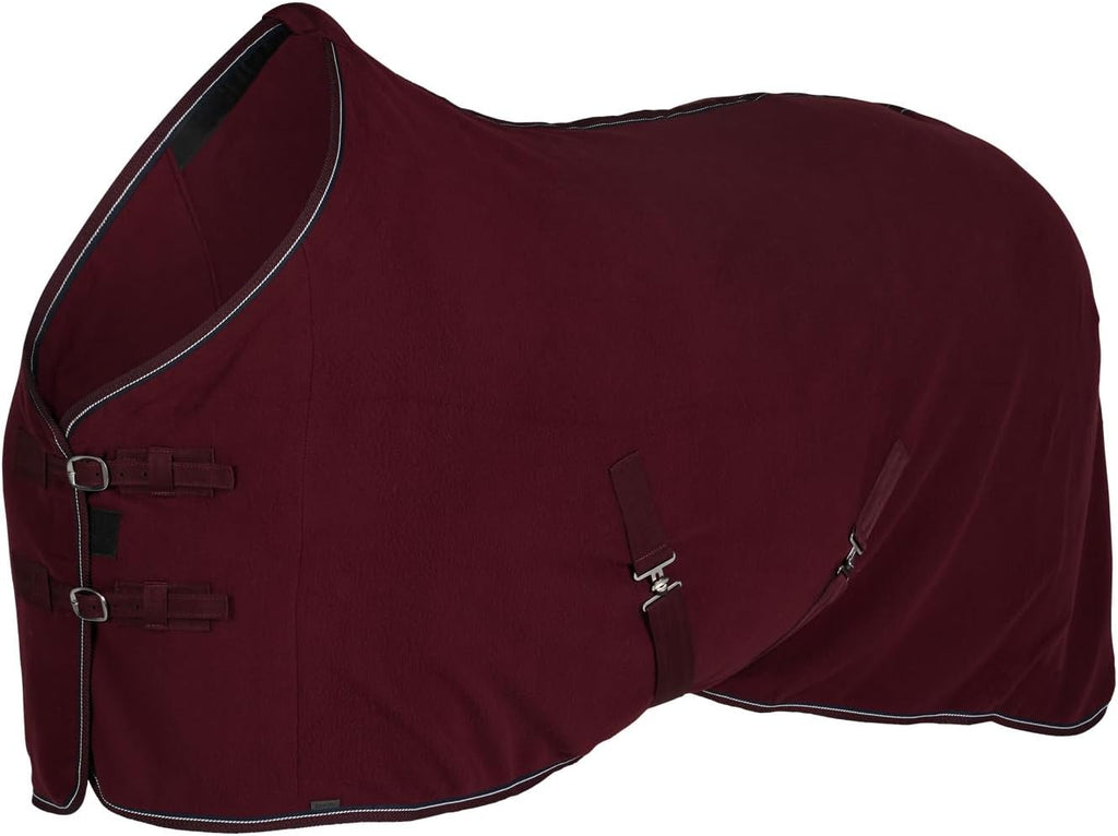 HORZE Kiel Fleece Horse Cooler Blanket | Quick-Dry Fleece Horse Cooler Sheet with X-Surcingles & Tail Cord - Black - 81 in - Image 10