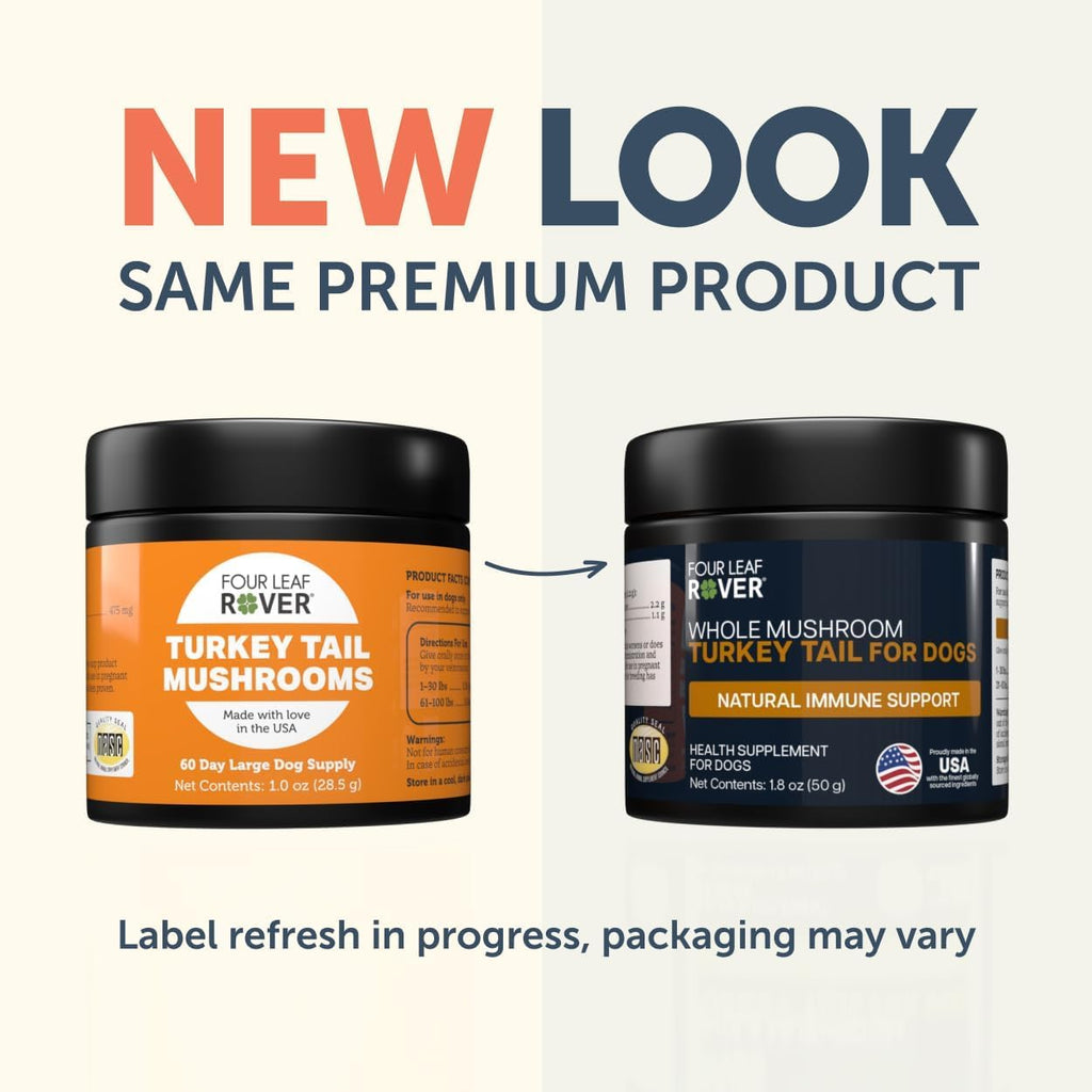 Organic whole mushroom extract supplement powder for canine immune support