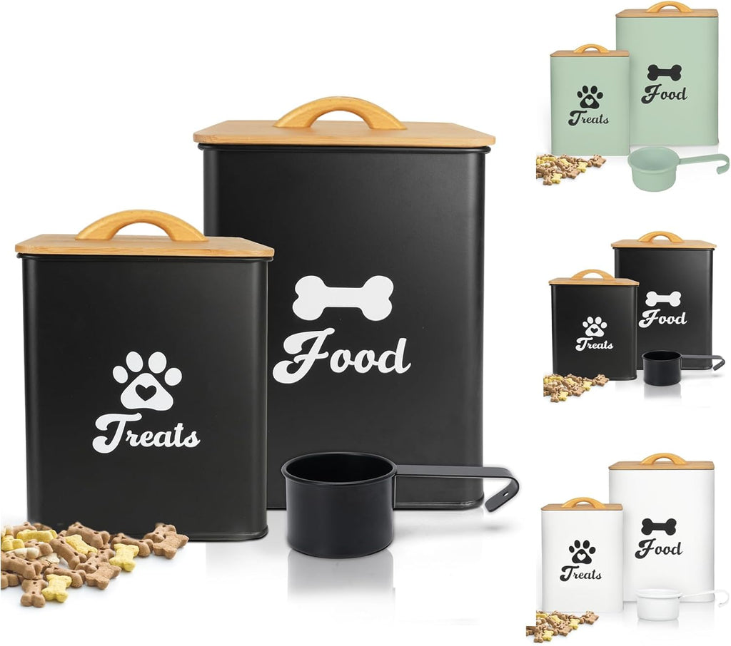 Dog Treat Container 2PCS, Dog Food Storage Container with Lids Airtight, Dog Treat Jars for Kitchen Counter-7+3Lbs, Small Dog Cookie Jar for Storage, (Upgraded) White - Image 9