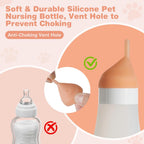 Close up view of the Elevonix anti choking pet nipple with integrated air vent hole