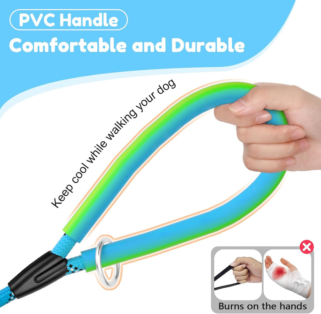 Dog Leash Heavy Duty 4/5/6ft XiaZ 2 Handles Dog Leashes for Medium Large Dogs 1/2 Inch 1000lb Strength Reflective PVC Waterproof-Handles Metal Hook Dual-Handle Rope Leash Nighttime Safety - Image 7