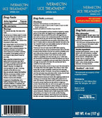 Close up of Ivermectin 0.5 percent lice treatment label details