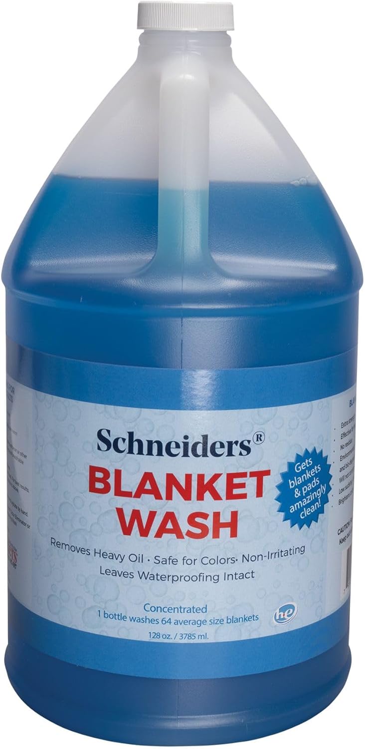 Concentrated waterproof turnout sheet wash by Schneiders for professional stable laundry maintenance