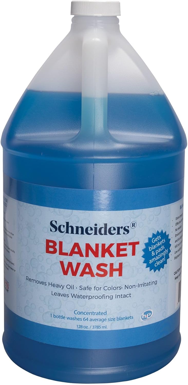 Schneiders Horse Blanket Wash front view of the one gallon concentrated liquid laundry detergent container.