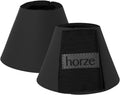 Horze Pro Overreach Bell Boots front view showing black neoprene material