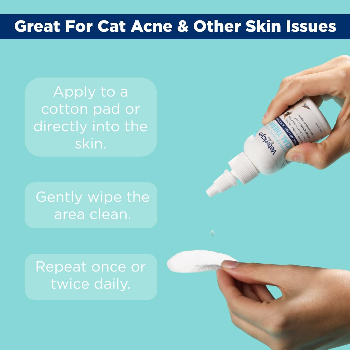 Vetericyn antimicrobial cat wound care and facial spray bottle against a neutral background.