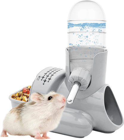 VANNON 3 in 1 Hamster Water Bottle No Drip Small Animal Water Bottle Automatic Bottle Dispenser with Food Container Base Hut and Hideout Base 4oz/120ml,Leekproof, BPA Free - Image 10