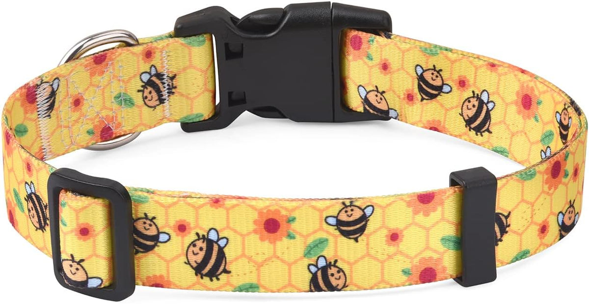 Mihqy Dog Collar with Bohemia Floral Tribal Geometric Patterns - Soft Ethnic Style Collar Adjustable for Small Medium Large Dogs(Floral Pink,M) - Image 11