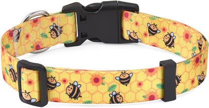 Mihqy Dog Collar with Bohemia Floral Tribal Geometric Patterns - Soft Ethnic Style Collar Adjustable for Small Medium Large Dogs(Floral Pink,M) - Image 11
