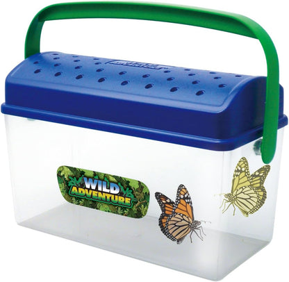 Sunny Days Entertainment Wild Adventure Bug Shack front view showing the clear plastic body and bright green handle