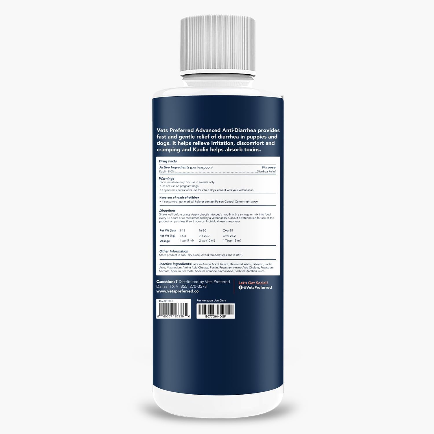 Vets Preferred dog digestive health liquid with kaolin and pectin