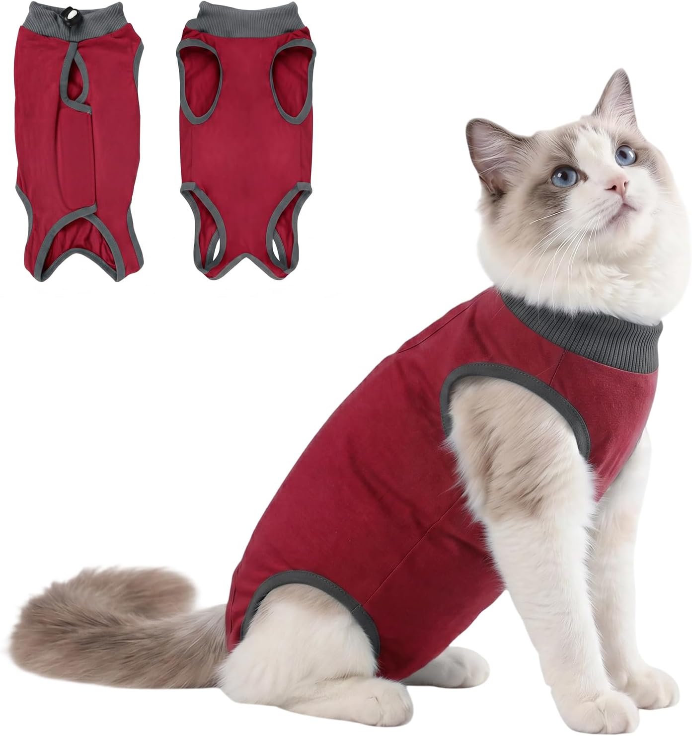Cat Surgery Recovery Suit, Kitten Anti Licking Onesie for Female Spay Male Neuter, Soft Breathable Surgical Bodysuit, Post Operative Shirt for Abdominal Wound E-Collar & Cone Alternative - Image 11
