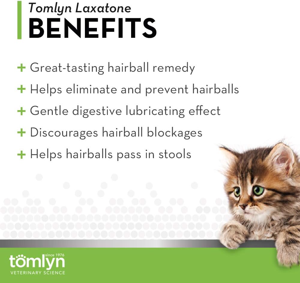 Tom Lyn cat hairball supplement tube two pack layout