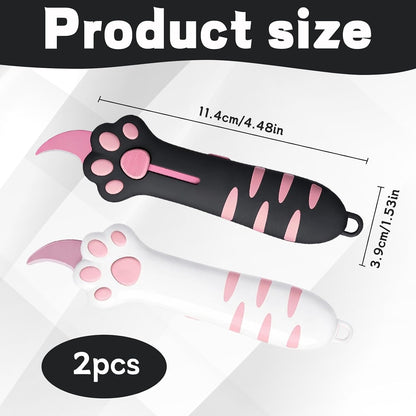 Pink and black retractable cat claw utility knives