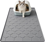 Garoopion Cat Mat for Litter Box, Large 34.05x22.5 inch Cat Litter Mat, Waterproof Silicone Pad for Floor, Gray - Image 11