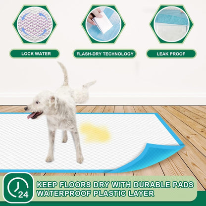 IMMCUTE pet piddle pads blue and white color close up view