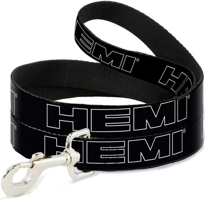 Buckle-Down Hemi Bold Outline black dog leash front view