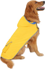 HDE packable dog slicker folded neatly into its built-in front pocket travel pouch.