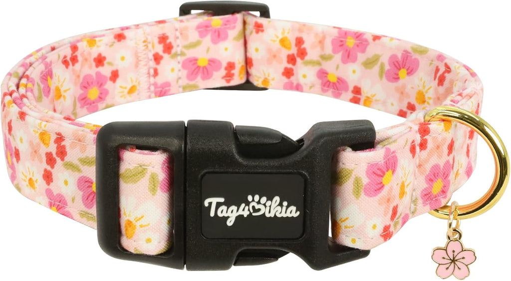 Dog Collars for Small Dogs, Dog Collar with Tulip Patterns, Summer Floral Dog Collar Tulip with Metal Buckle, Durable Cute Adjustable Collars Flower Gift for Puppy Small Medium Dogs-S - Image 11