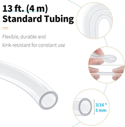 Pawfly clear silicone rubber aquarium hose alongside cylindrical porous air stones