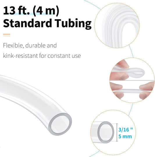 Pawfly clear silicone rubber aquarium hose alongside cylindrical porous air stones