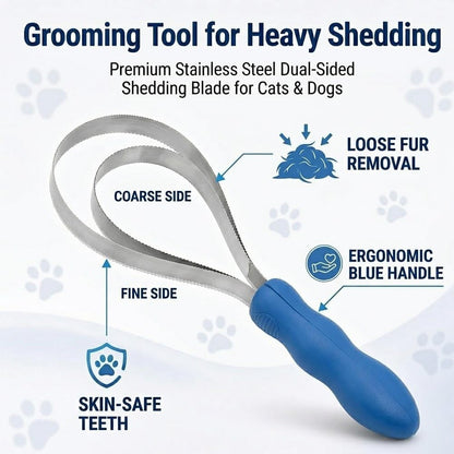 Both Winners pet grooming tool with blue handle