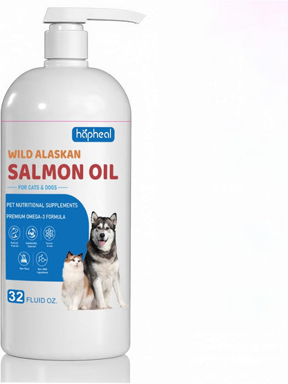 Wild-Caught Salmon Oil for Dogs & Cats - Omega 3 EPA DHA,Fish Oil Liquid Supplement for Skin & Coat, Joint & Bone Health (8 FLOZ) - Image 10