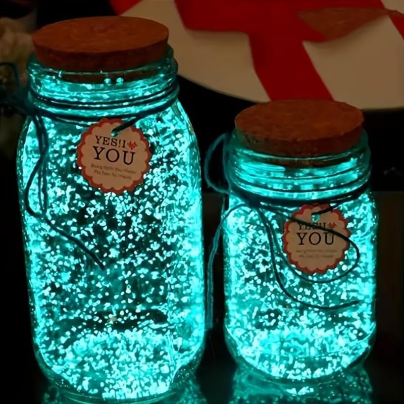 20000pcs Fluorescent Superluminescent Particles Wishing Bottle Decoration Luminous Sand Powder Party Fish Tank Luminous Jewelry Casting Supplies Filling 20G - Image 1