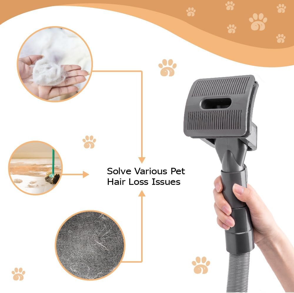 Close up of deshedding brush for dogs and cats