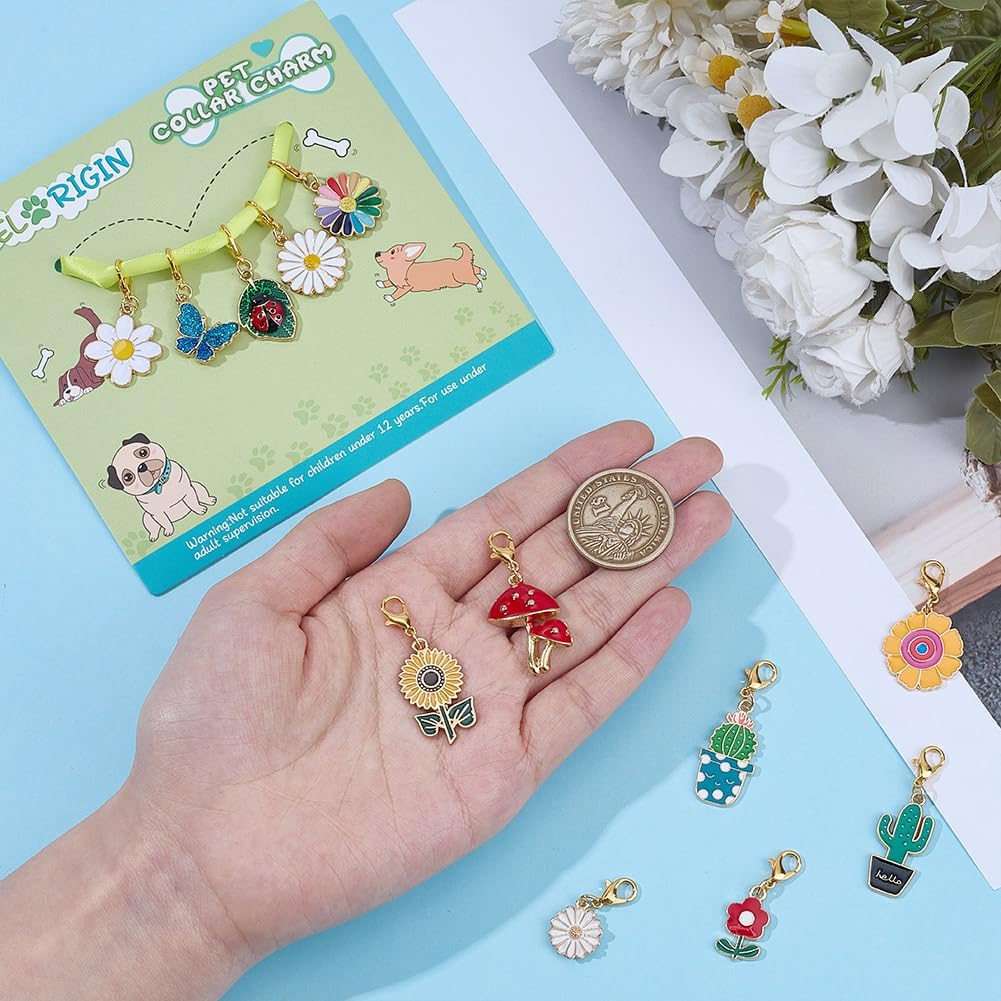 Variety of 12 Delorigin alloy pet charms for cats and dogs