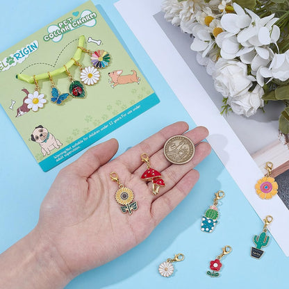 Variety of 12 Delorigin alloy pet charms for cats and dogs
